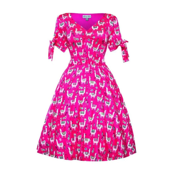 Lindy Bop Llama Dress - Picture 1 of 2